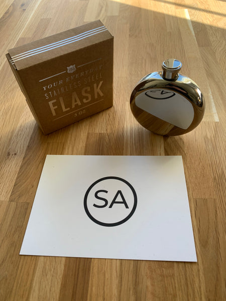 Stainless Steel Hip Flask and Box